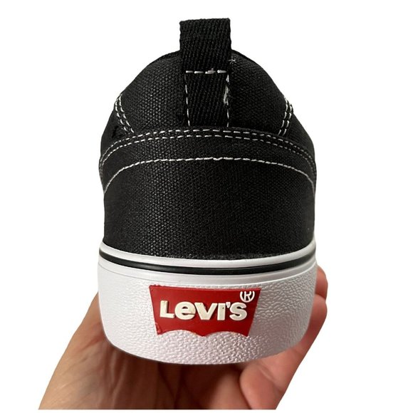 Levis Mens Fashion Sneaker Size 9.5 Black White Lace up Stylish Comfortable Shoe - Picture 11 of 13